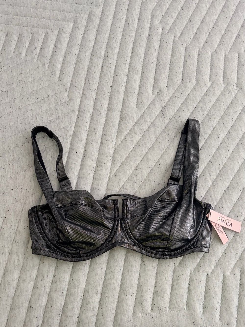 Victoria's Secret Shimmery Black Underwire Bikini Top